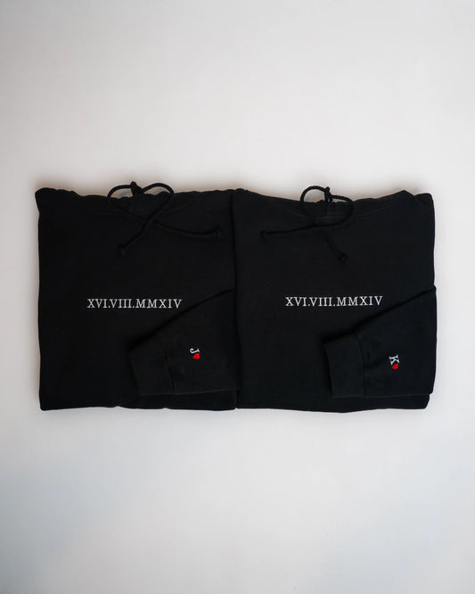 Bluzy Dla Par z Haftem - Twoja Data | Czarne