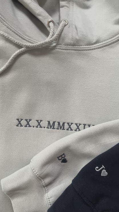 Bluzy Dla Par z Haftem - Twoja Data | Szara + Granatowa